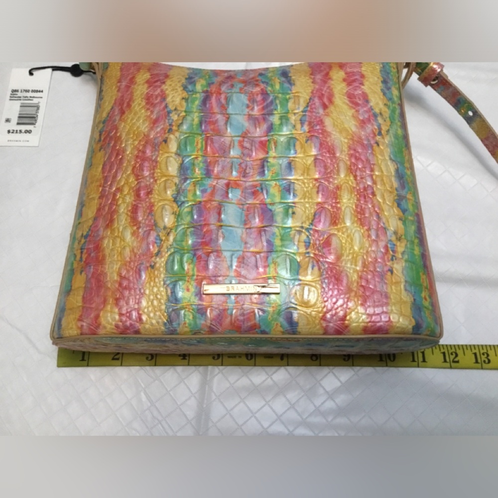 Brahmin Vibrant Shoulder Bag in Yellow, Pink, and Blue - Picture 7 of 16
